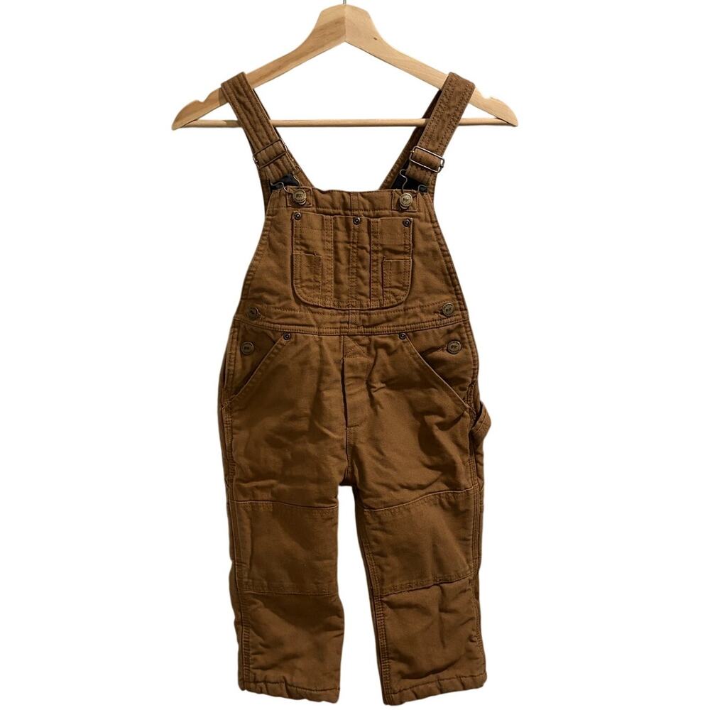 Polar King Bib Overalls Toddler Kid's 2T Brown Insulated Rugged Canvas Outdoor